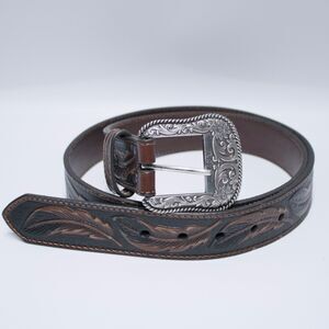 Ariat 2007 Limited Edition Original Master Buckle Western Tooled Leather Belt 42